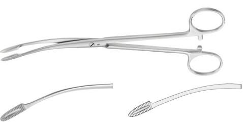 КОРНЦАНГ ДЛЯ ТАМПОНІВ/ПЕРЕВ'ЯЗКИ ГРОСС, ВИГНУТИЙ, 180 ММ